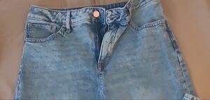 Express Light Blue Straight Leg Jeans